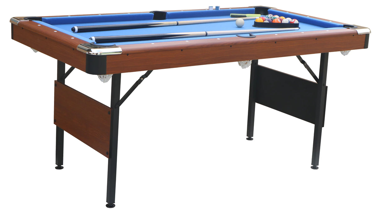 5.5-Foot Foldable Blue Velvet Cloth Billiard Table - Omega Lifestyles