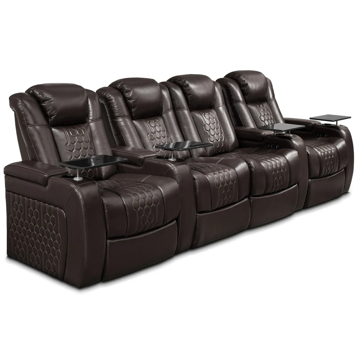 Top-Grain Nappa Leather Power Recliner With RGB Lighting - Omega Lifestyles