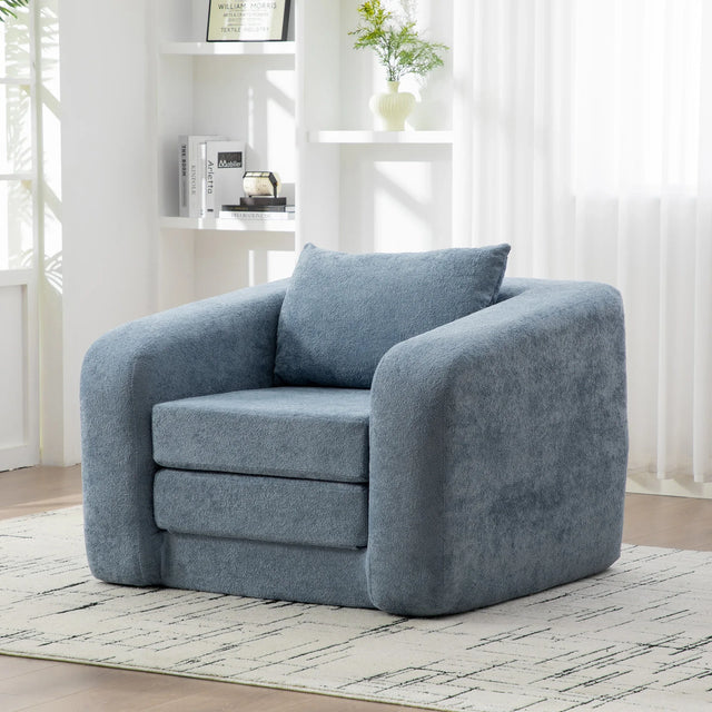 Convertible Chenille High-Density Foam Single Sofa Bed - Omega Lifestyles