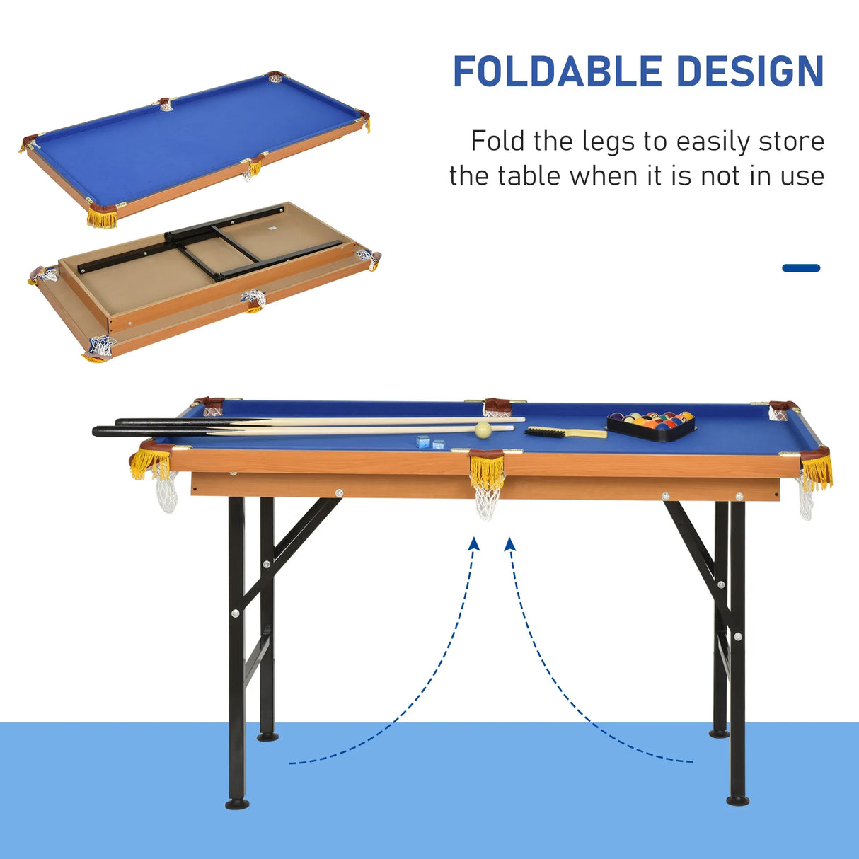 Portable Folding Miniature Pool Table With Full Set - Omega Lifestyles
