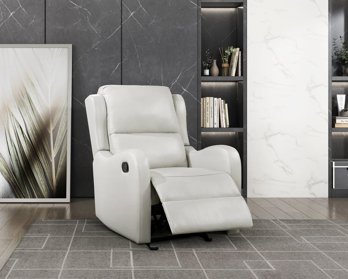 Taupe Faux Leather Glider Recliner Chair With Gentle Motion