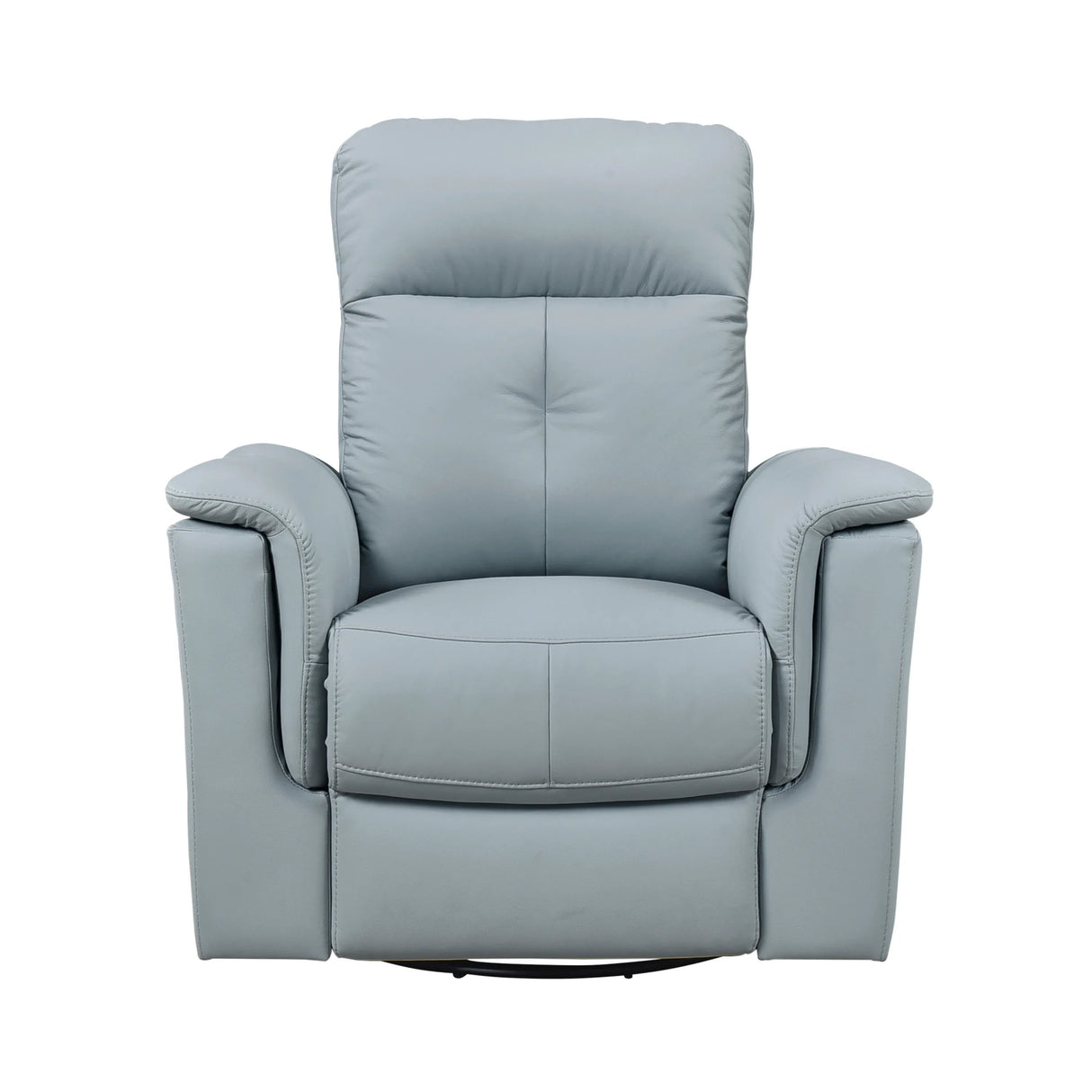 Blue Leather Upholstered Swivel Glider Reclining Chair - Omega Lifestyles