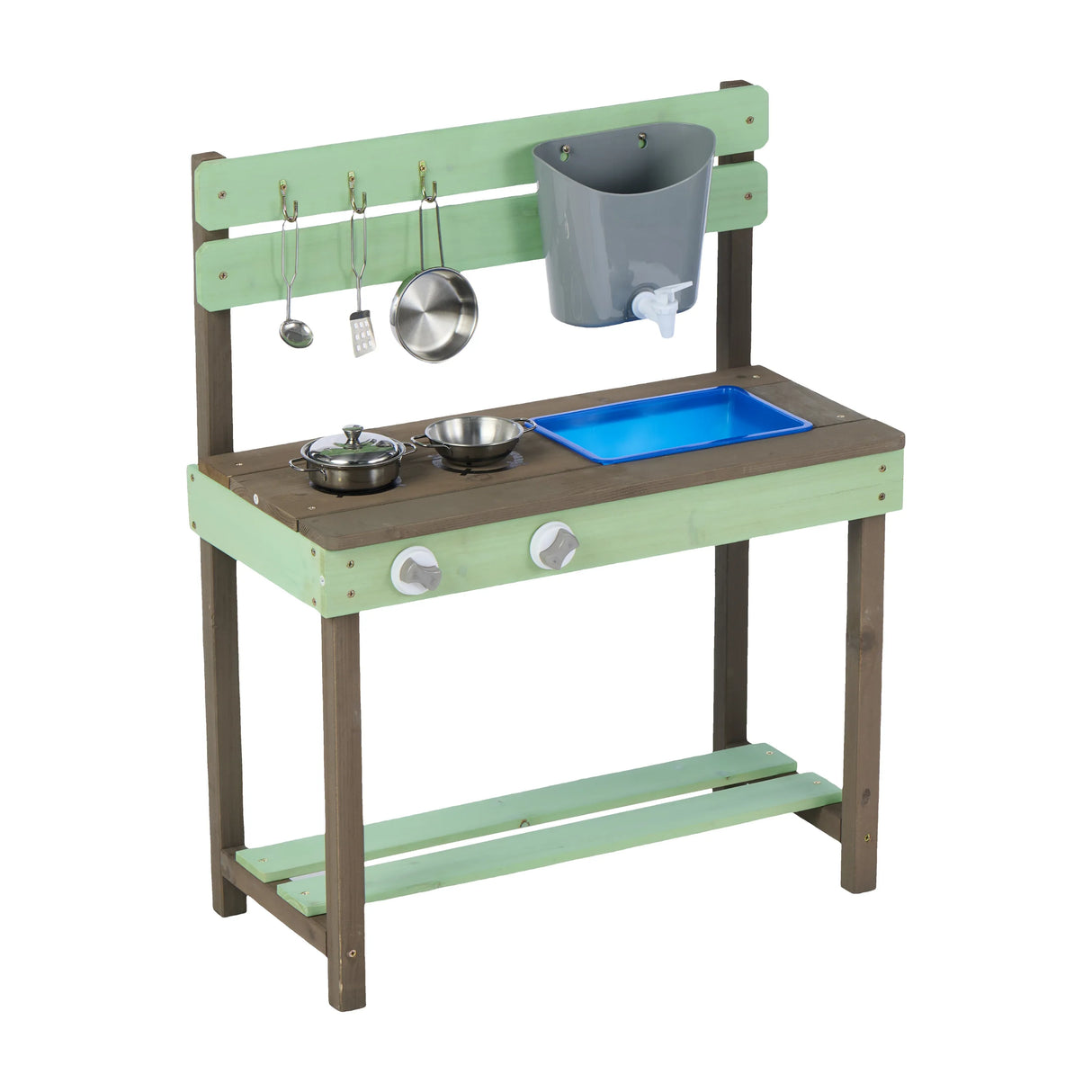 Solid Wood Kids Play Kitchen With Water Play Set - Omega Lifestyles