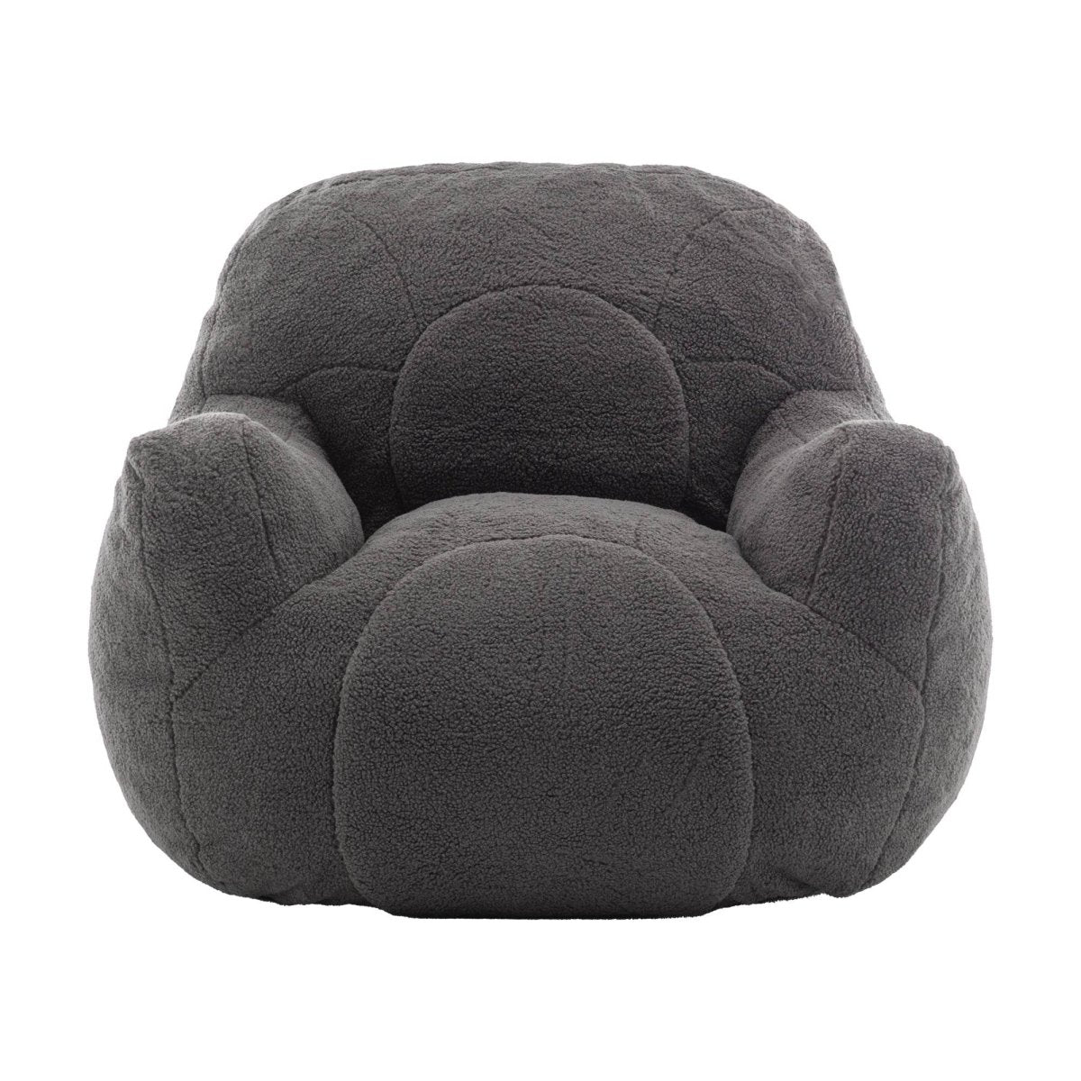 Dark Gray Teddy Foam Bean Bag Chair - Sleep Galleria