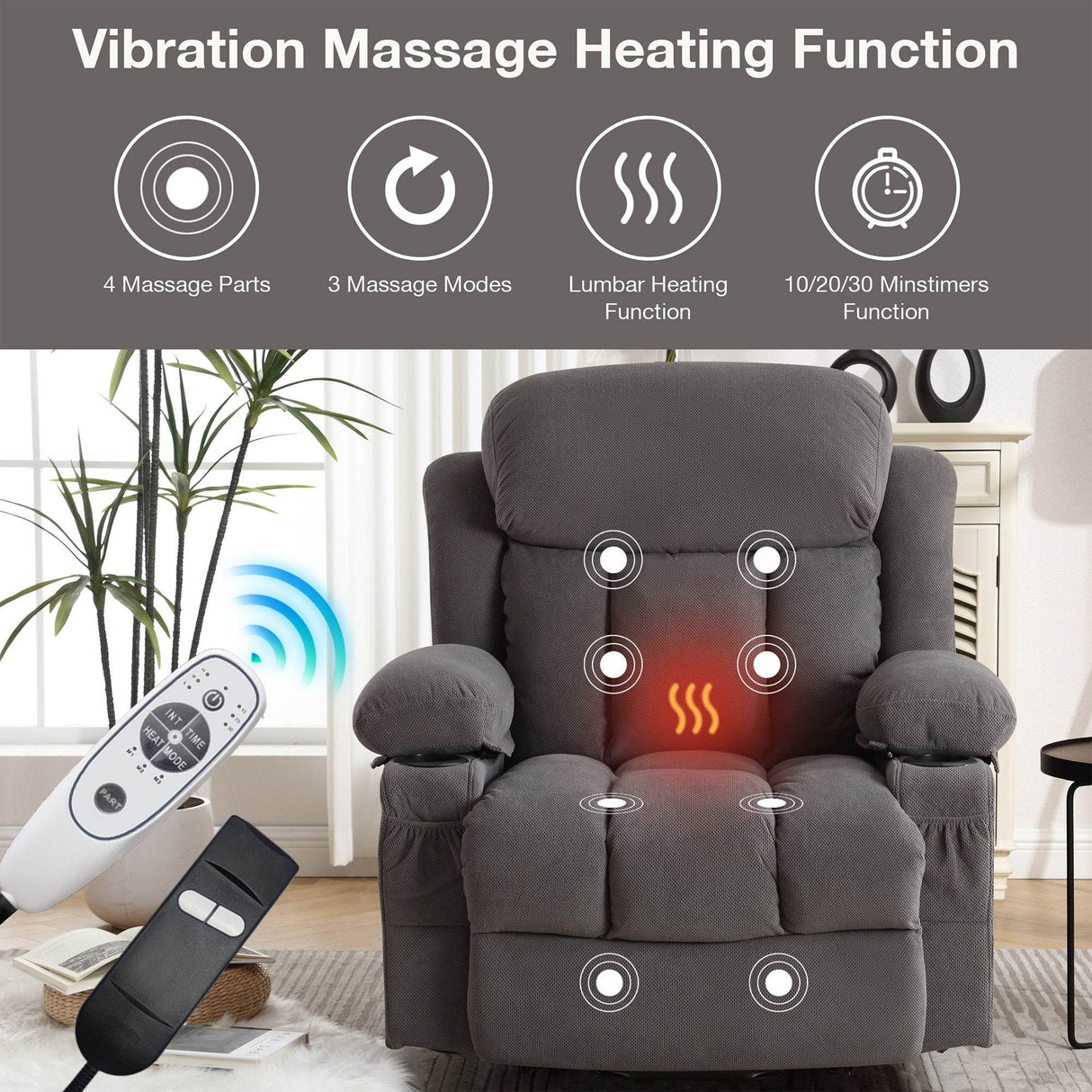 Power Lift Recliner Chair with Heat and Massage - Sleep Galleria