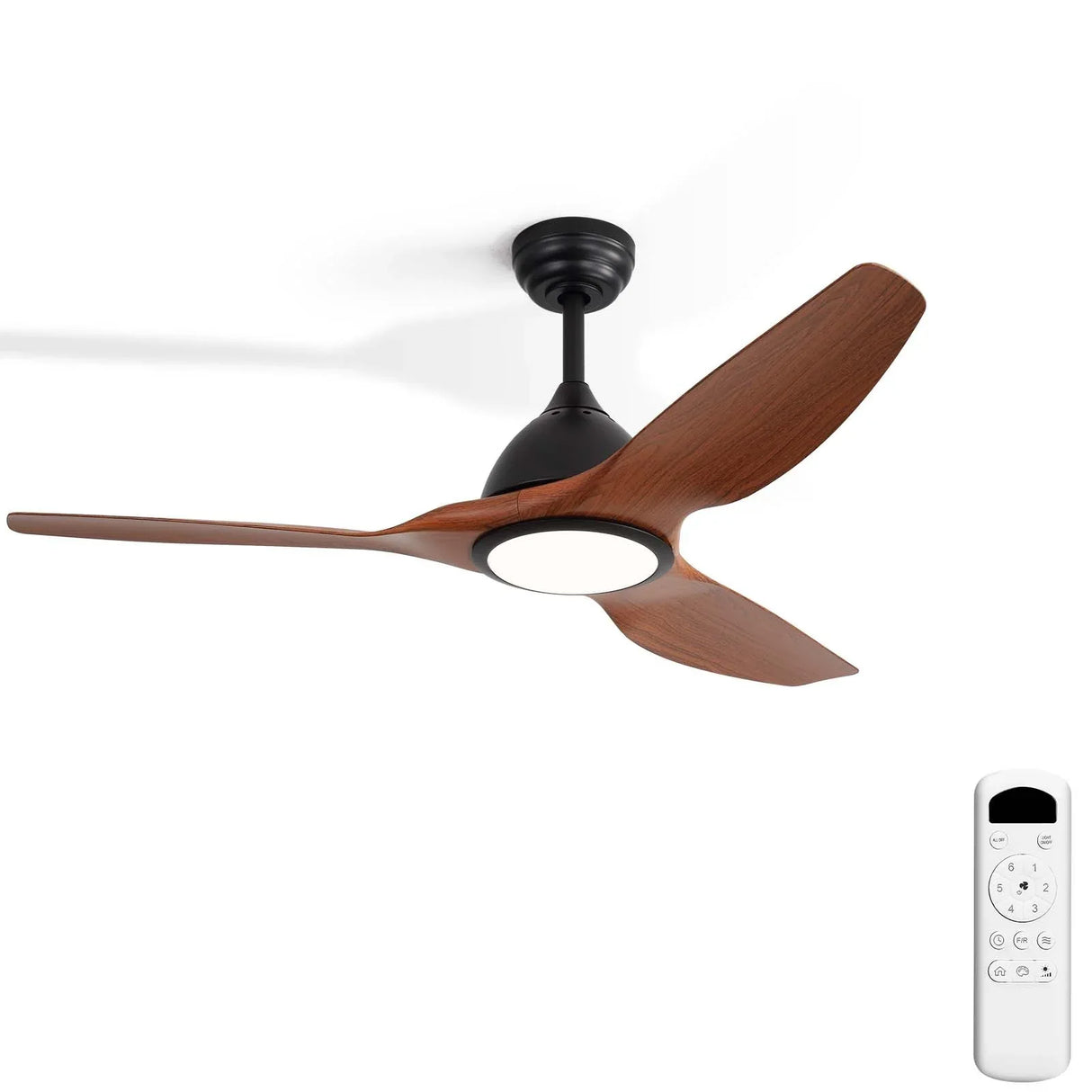 52-Inch Matte Black Reversible Ceiling Fan With Remote - Omega Lifestyles
