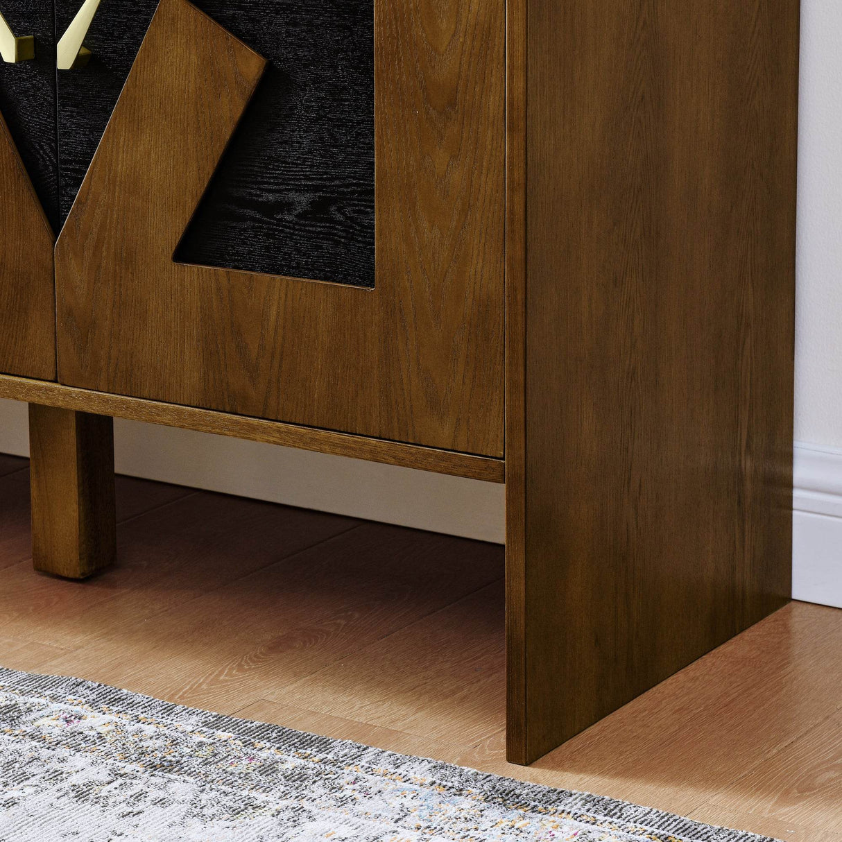 Mid Century Modern 60-Inch Walnut Storage Sideboard Cabinet - Sleep Galleria