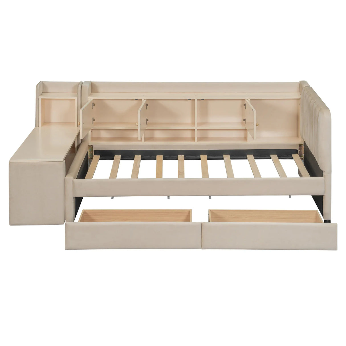 Twin Velvet Upholstered Daybed With Storage Drawers - Omega Lifestyles