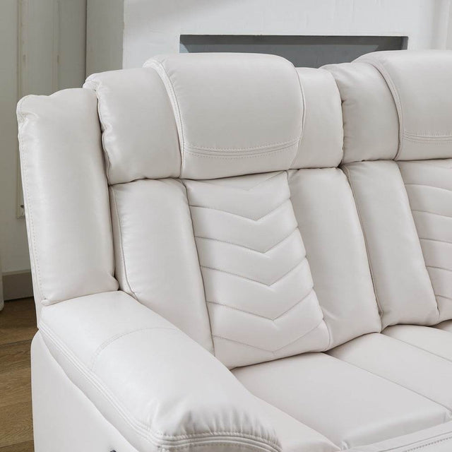 Technical Leather 6-Seat Power Reclining Sofa Set With USB Charger - Omega Lifestyles