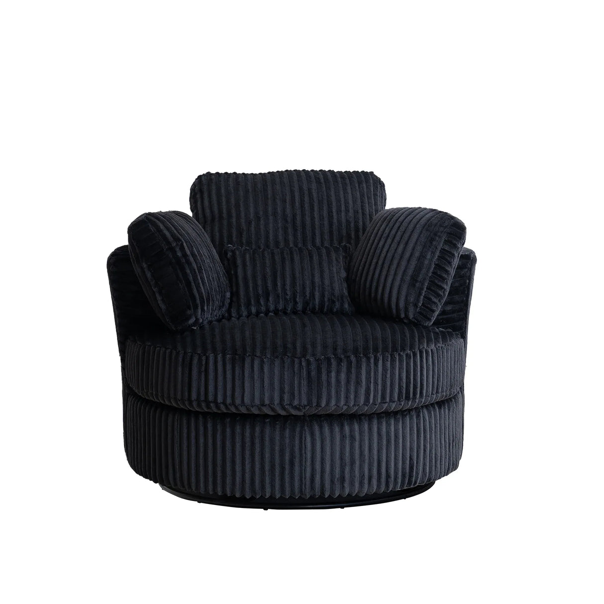 360-Degree Swivel Plush Corduroy Accent Chair With Pillows - Omega Lifestyles