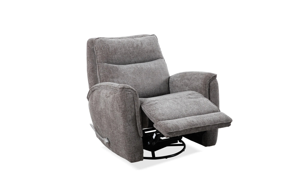 Manual Swivel Chenille Fabric Recliner With Chrome Lever - Omega Lifestyles