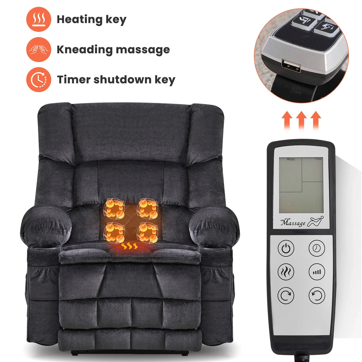 Dual Motor Power Lift Recliner Chair With Heat Massage - Omega Lifestyles