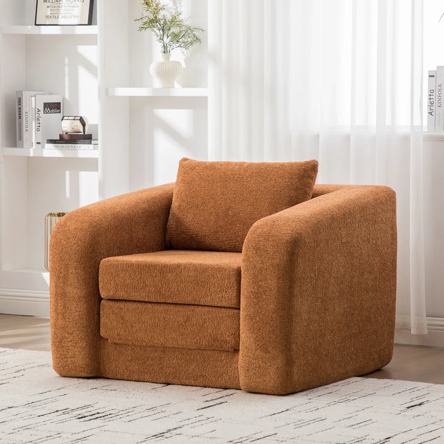 Convertible Chenille Foldable Single Sofa Bed With Pillow - Omega Lifestyles