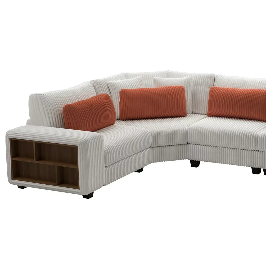 Modern Modular Three-Seat Wood Frame Pillow Back Sofa - Omega Lifestyles