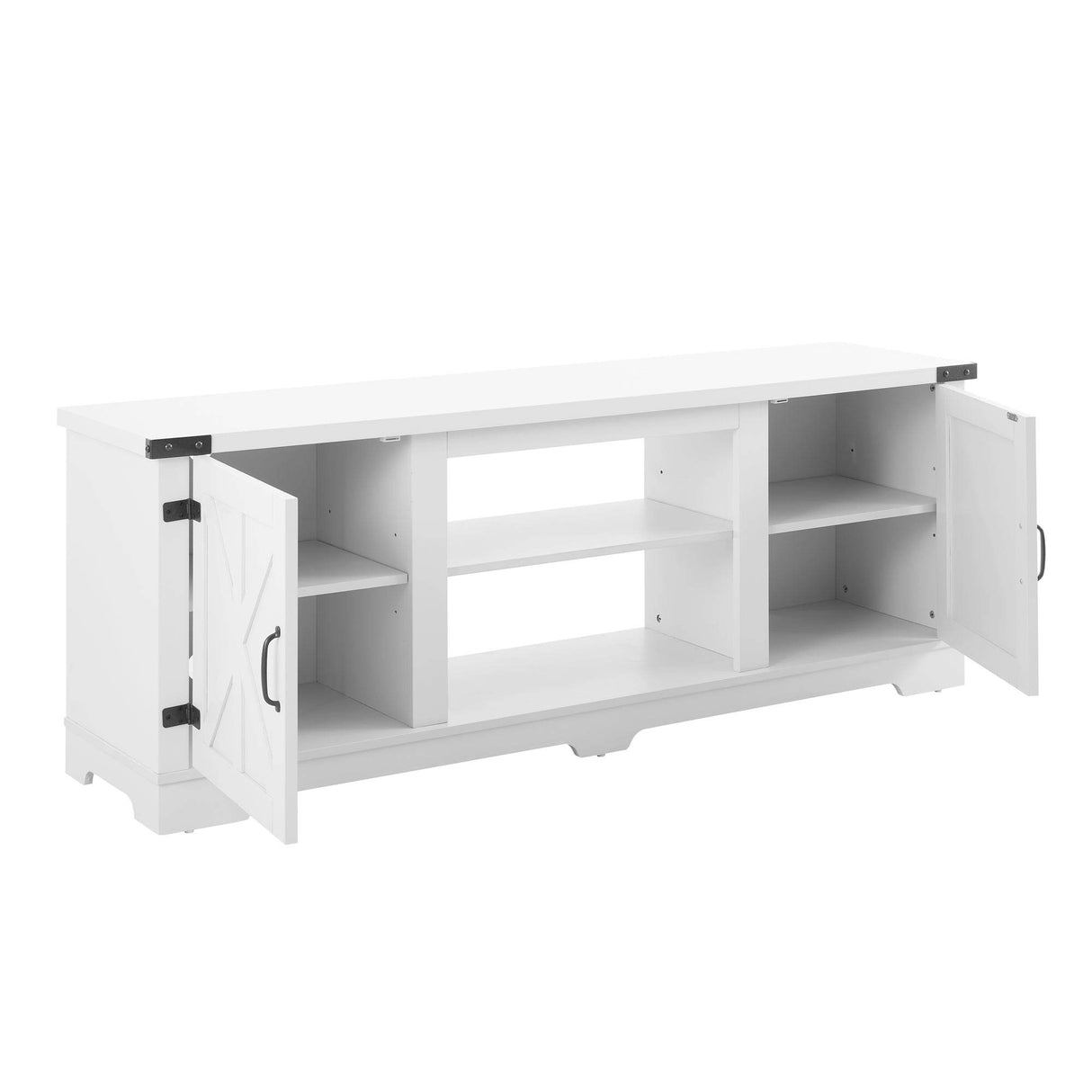 Modern Farmhouse White MDF TV Media Stand Console - Sleep Galleria