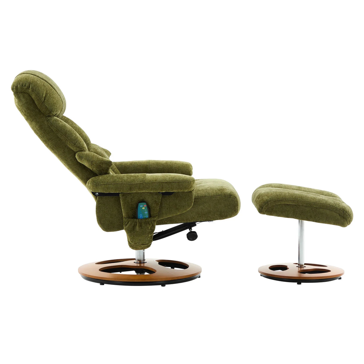 Soft Chenille Recliner Chair With Ottoman And Massage - Omega Lifestyles