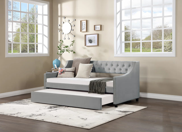 Twin Upholstered Wood Daybed With Trundle Frame - Omega Lifestyles