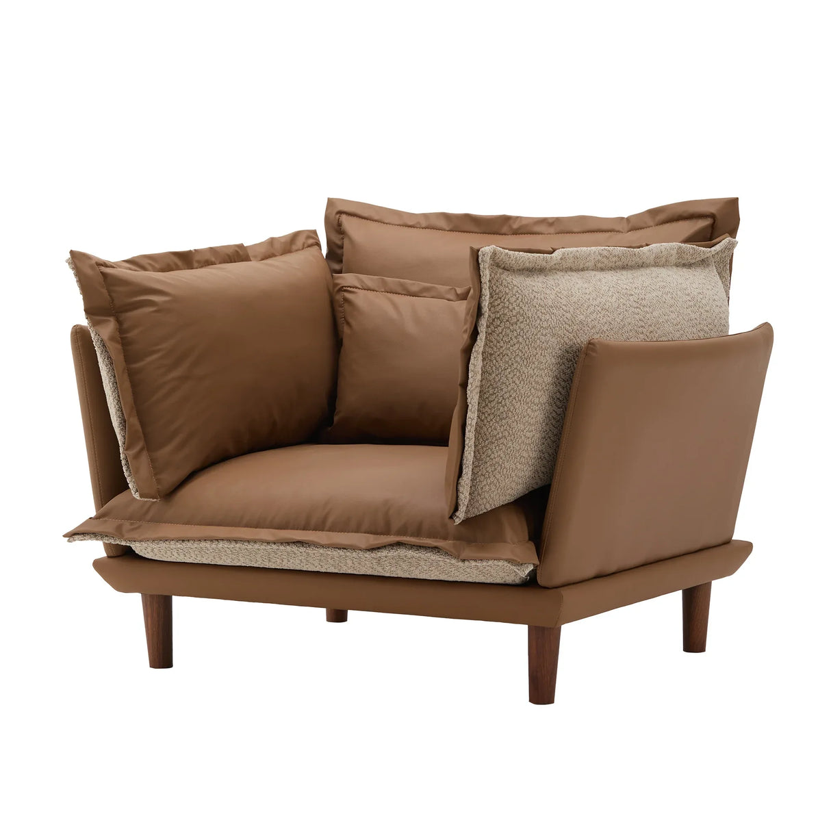 Modern Oversized Chenille Fabric Armchair Lounge Chair - Omega Lifestyles