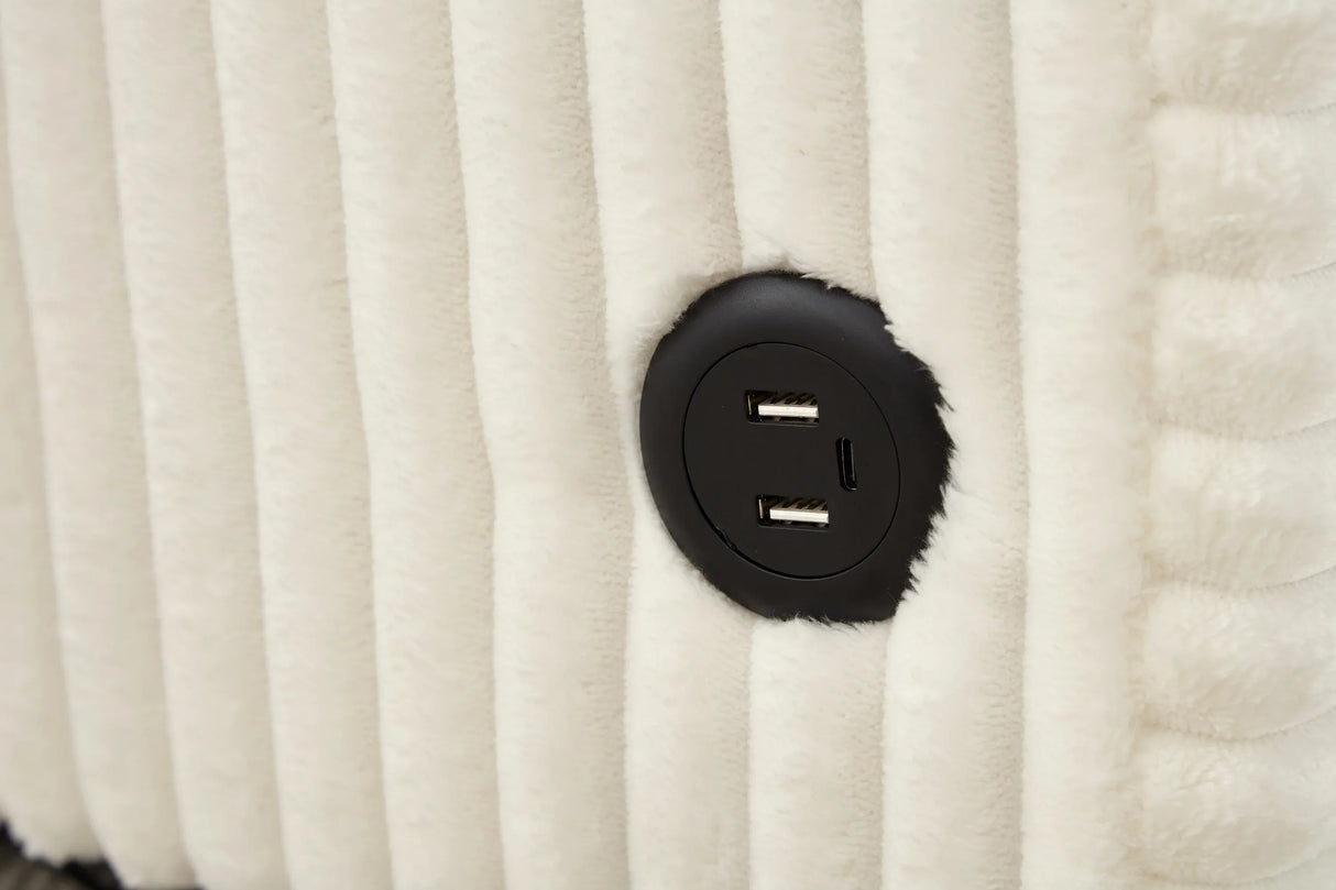 Corduroy Multifunctional Storage Ottoman Sofa With Table - Omega Lifestyles