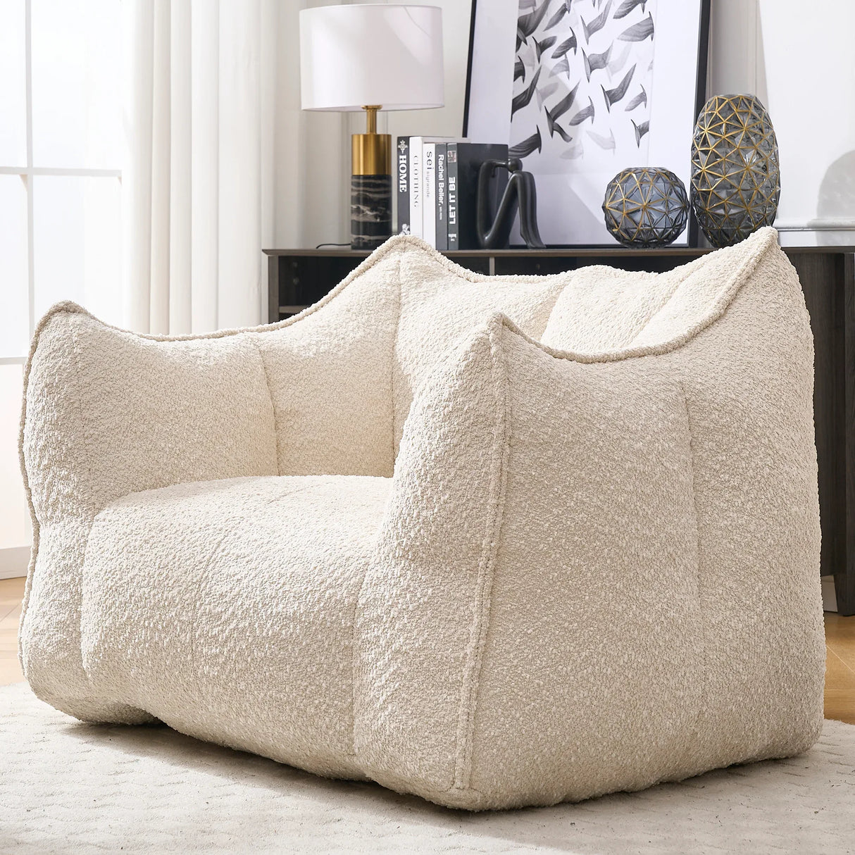 Chenille Bean Bag Chair With Resilient Foam - Omega Lifestyles