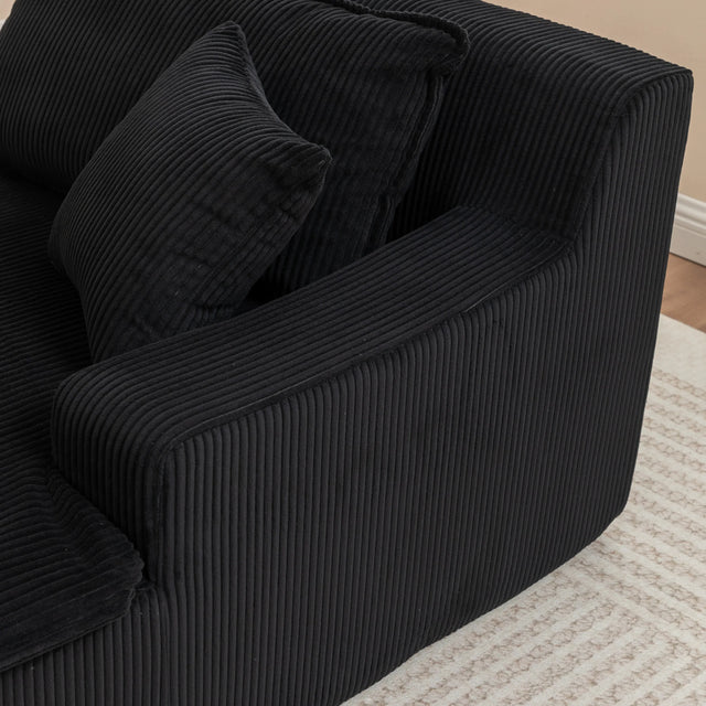 Corduroy Foam Left Armrest Chaise Lounge Chair - Omega Lifestyles