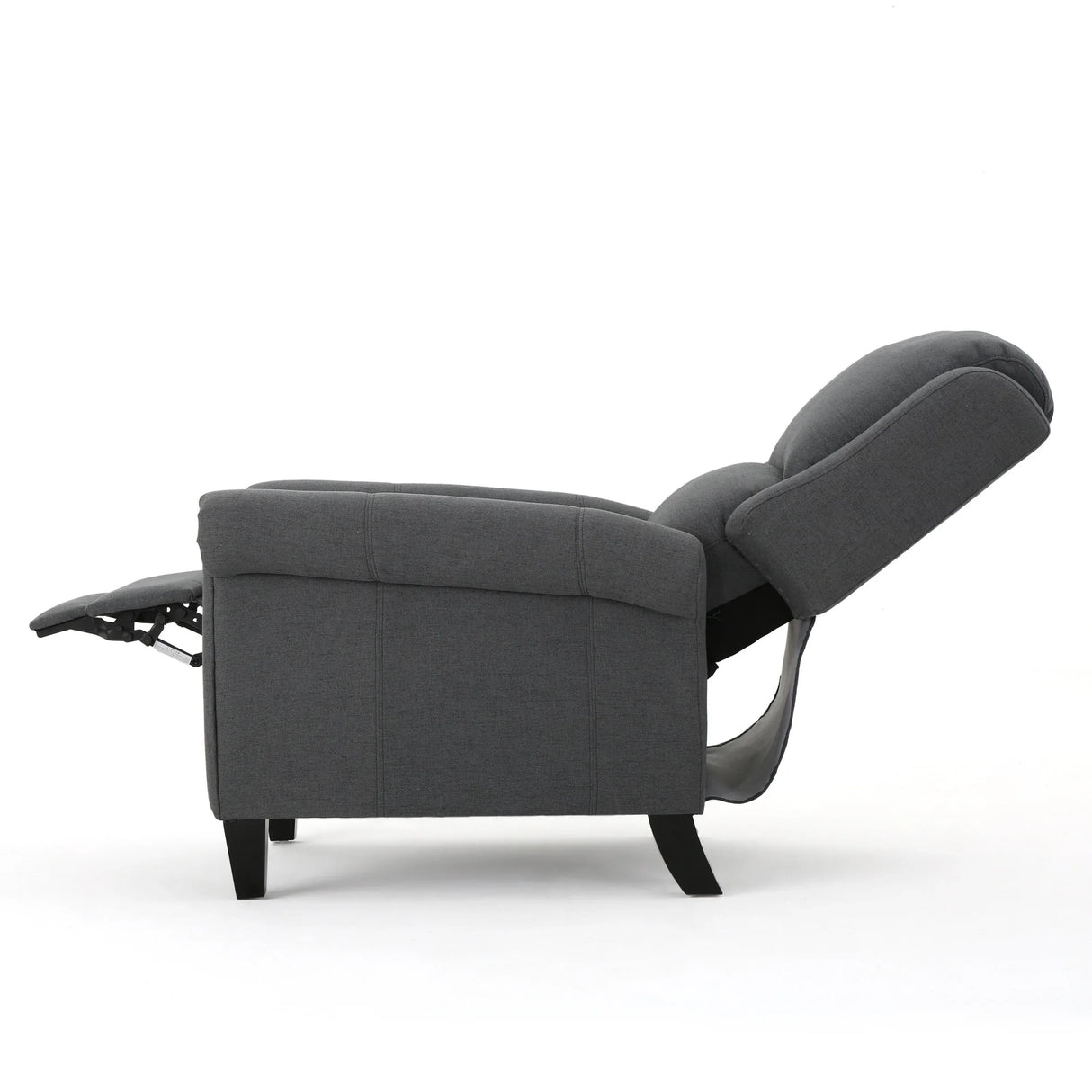 Charcoal Fabric Push Rack Recliner With Rubberwood Legs - Omega Lifestyles
