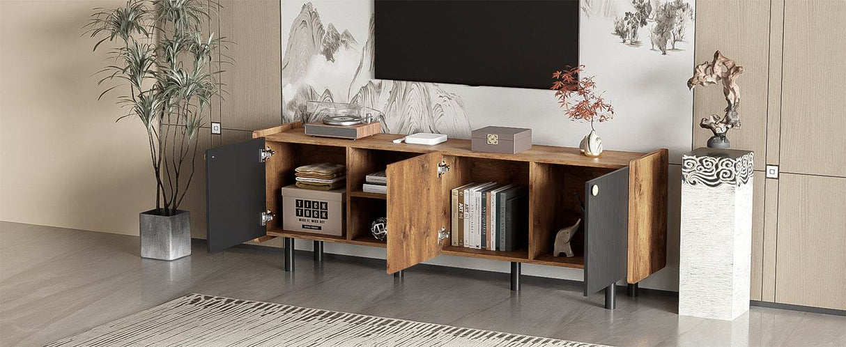 Mid Century Modern TV Stand With Storage Cabinets - Sleep Galleria