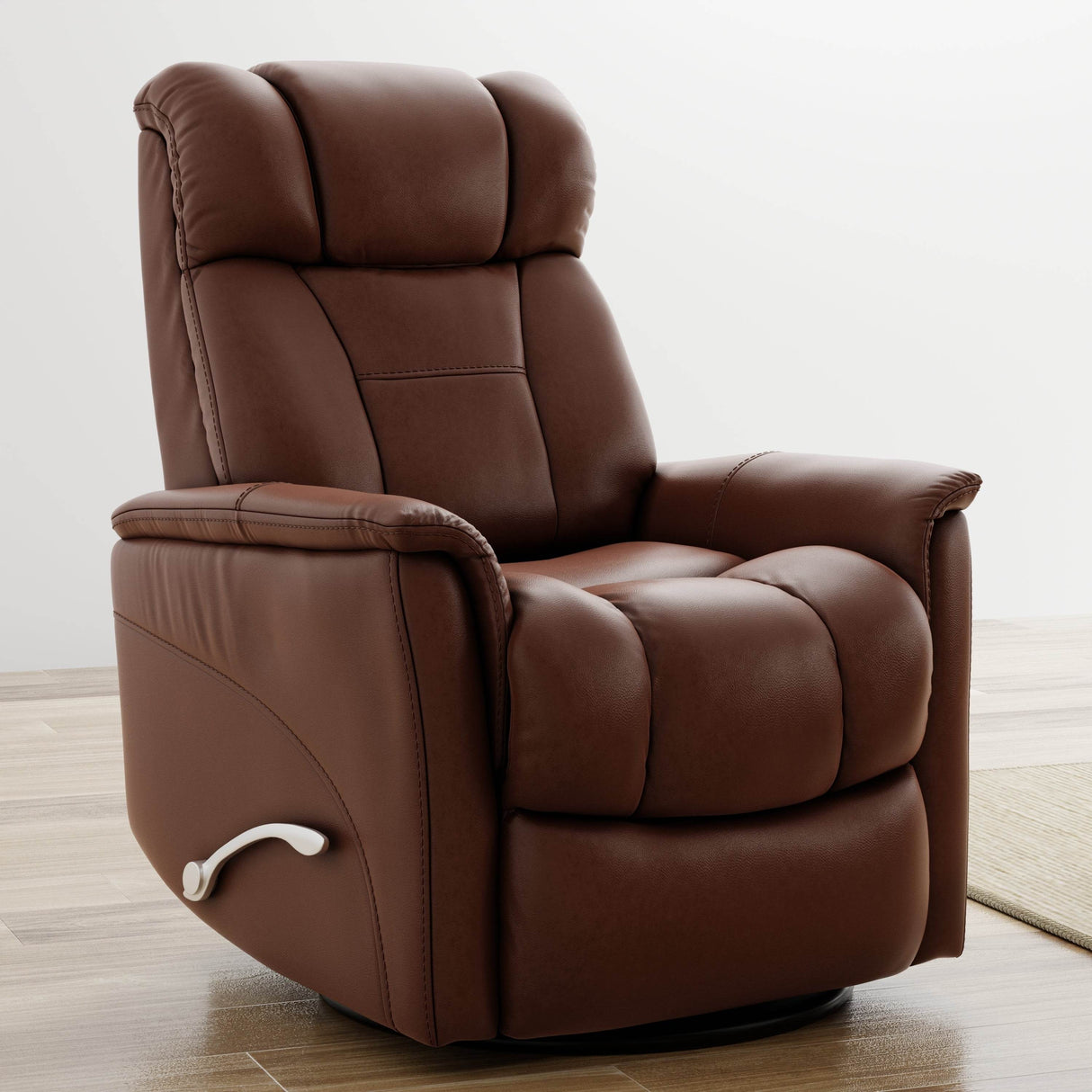 Swivel Glider Recliner With Manual Adjustable Headrest