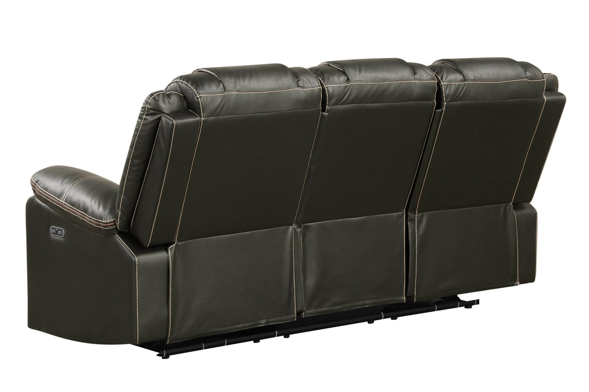 Modern Power Reclining Faux Leather Sofa With USB Ports - Omega Lifestyles