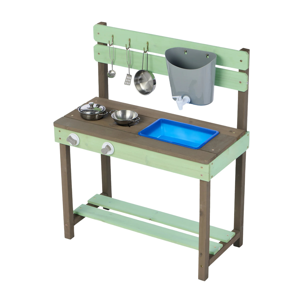 Solid Wood Kids Play Kitchen With Water Play Set - Omega Lifestyles