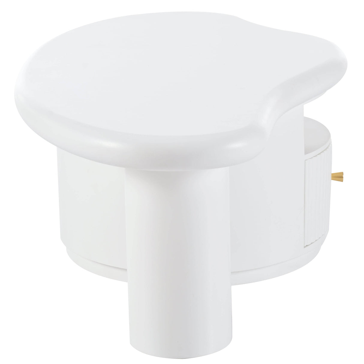 Cloud-Shaped White MDF Coffee Table With Drawer - Sleep Galleria