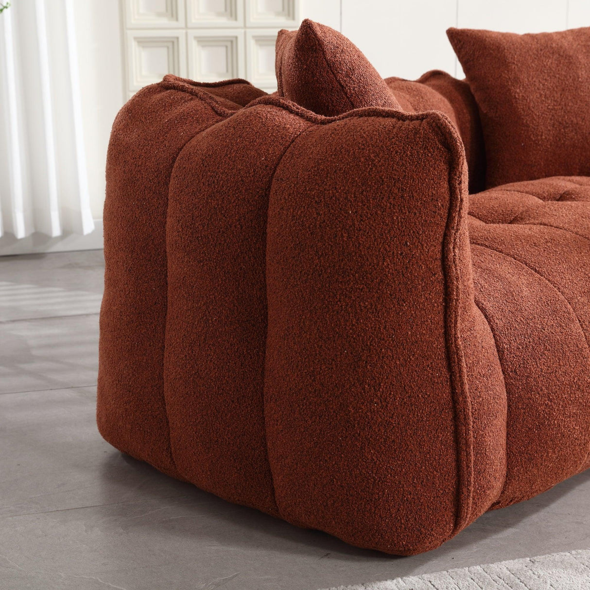 Cozy Chenille Bean Bag Chair With Foam Core - Omega Lifestyles