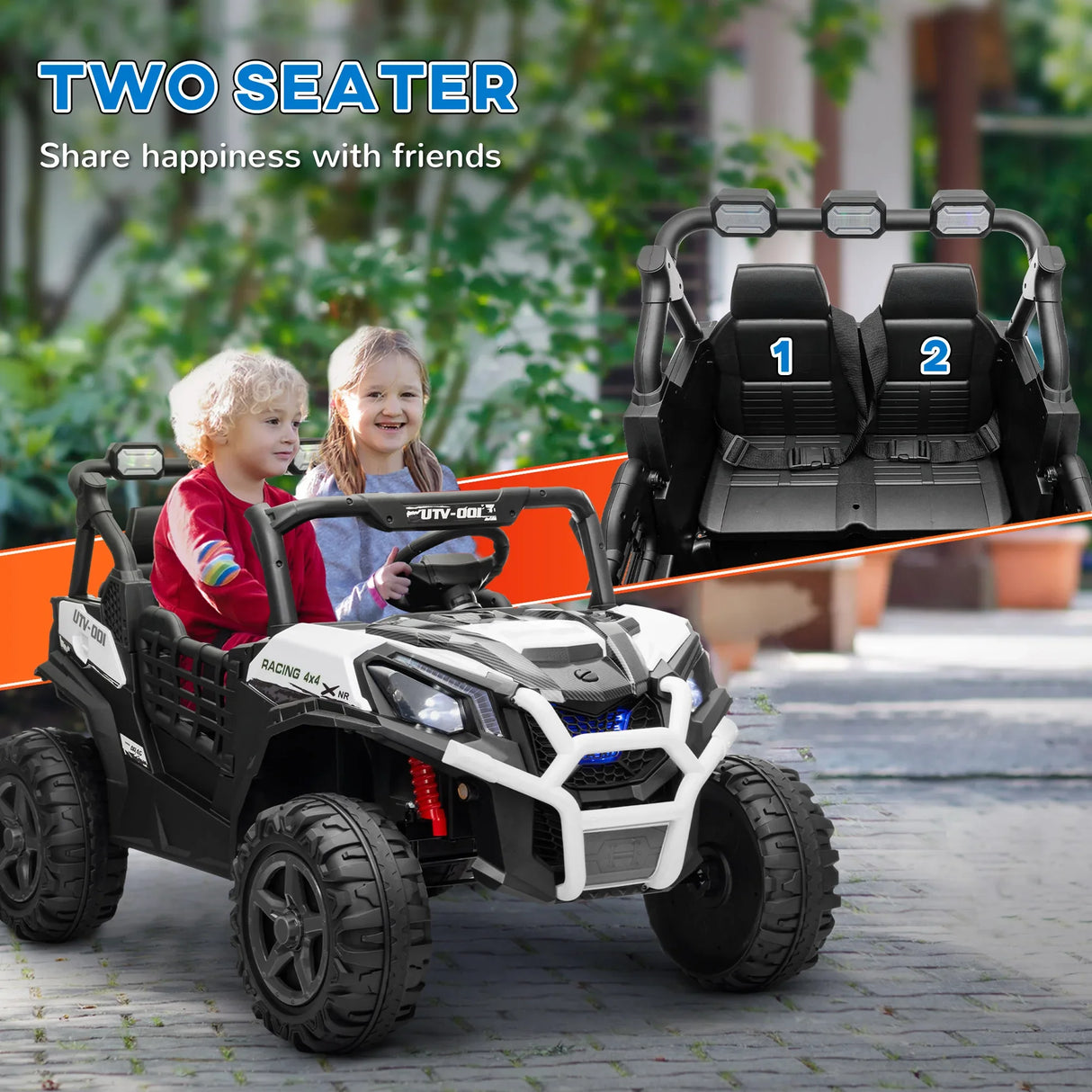24V Dual Motor 2-Seater Kids Electric Ride-On Car - Omega Lifestyles