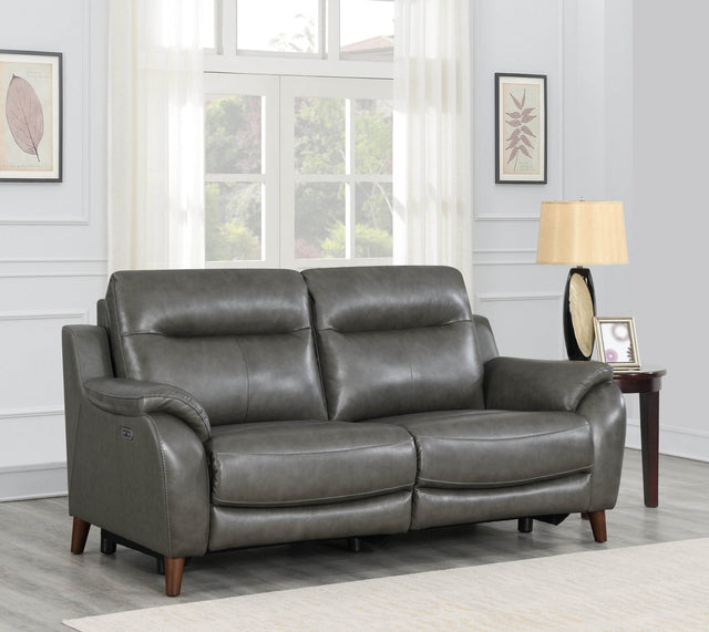 Top Grain Leather Reclining Power Sofa With Footrest Headrest - Omega Lifestyles