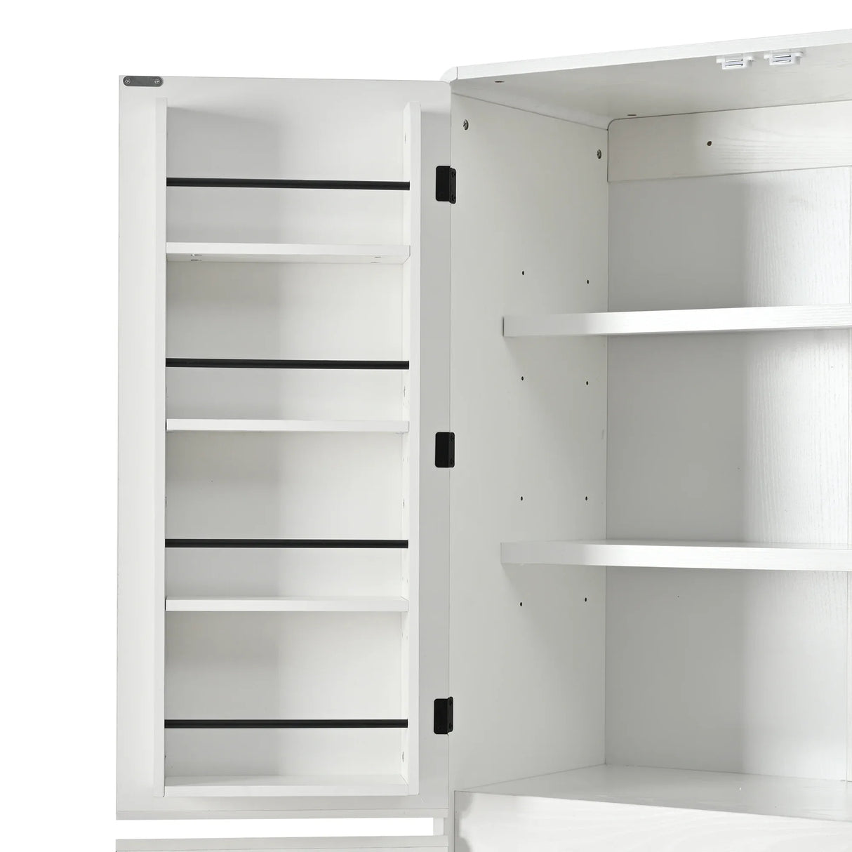 Modern Curved Design Kitchen Pantry Cabinet With Drawer - Omega Lifestyles