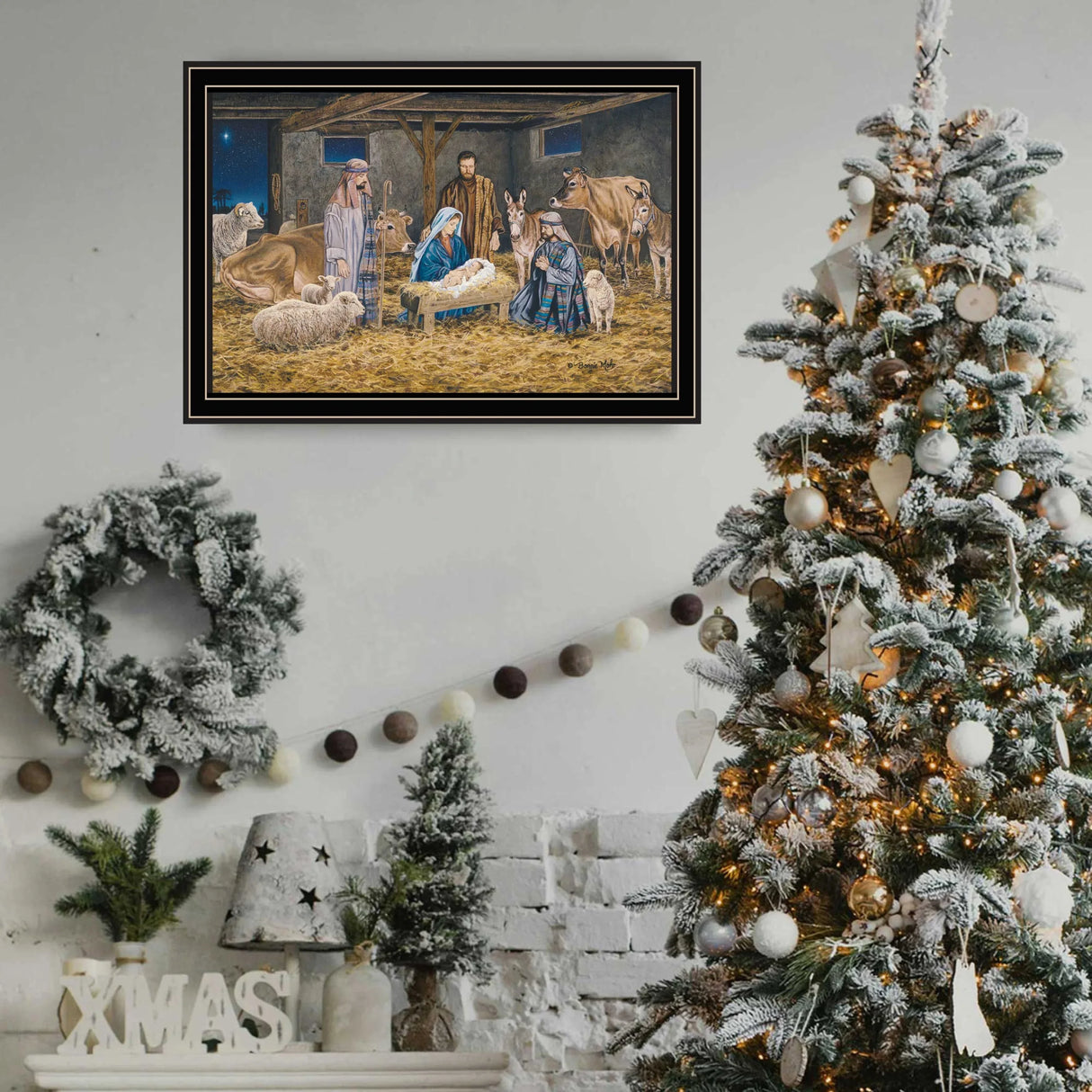 Framed Multicolor Nativity Wall Art Home Decor - Omega Lifestyles