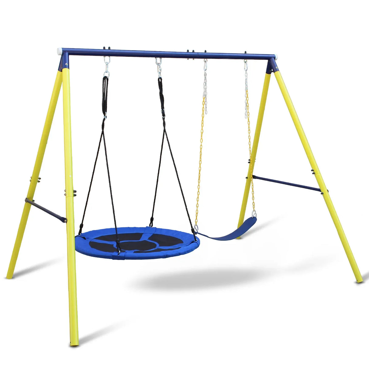 Steel Indoor Outdoor 2-Seat Kids Swing Set - Omega Lifestyles
