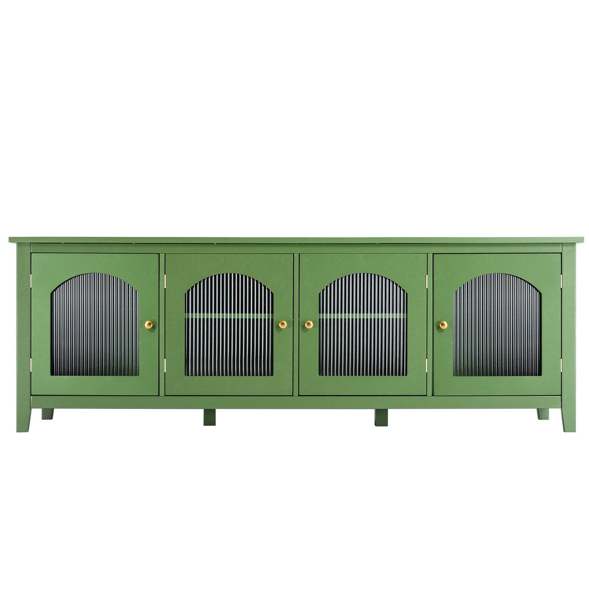 Antique Green Solid Wood TV Cabinet With Glass Door - Sleep Galleria