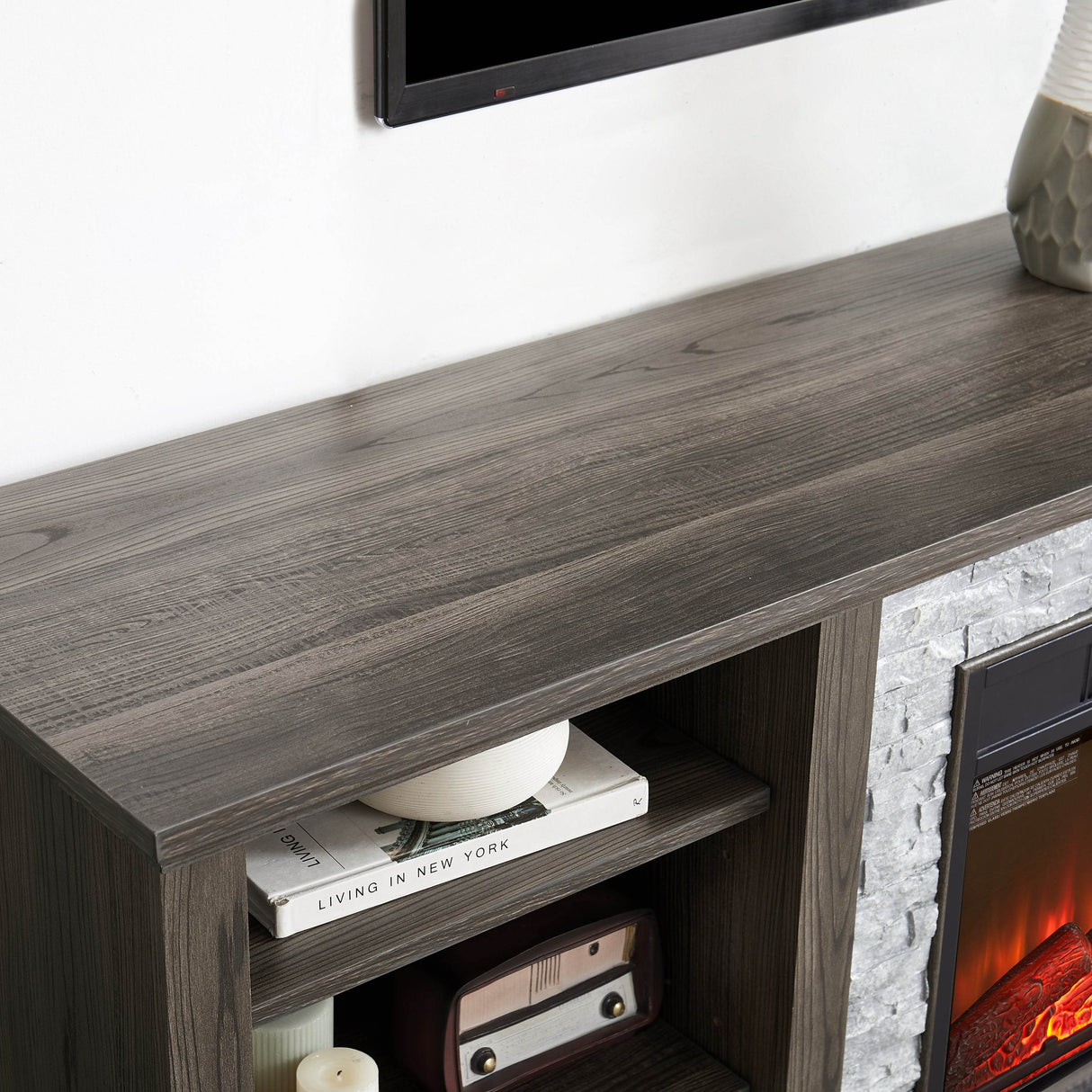 Electric Fireplace TV Media Stand With Storage - Sleep Galleria