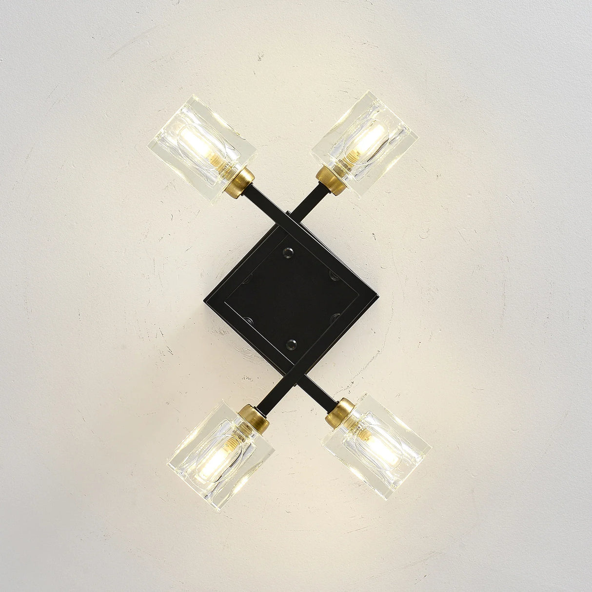 Modern Crystal Flush Mount Ceiling Light Matte Black - Omega Lifestyles