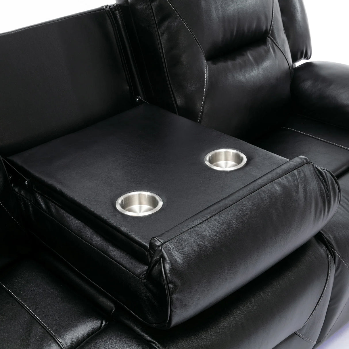 3-Seater Manual Recliner Chair Leather Gel With LED Lights - Omega Lifestyles