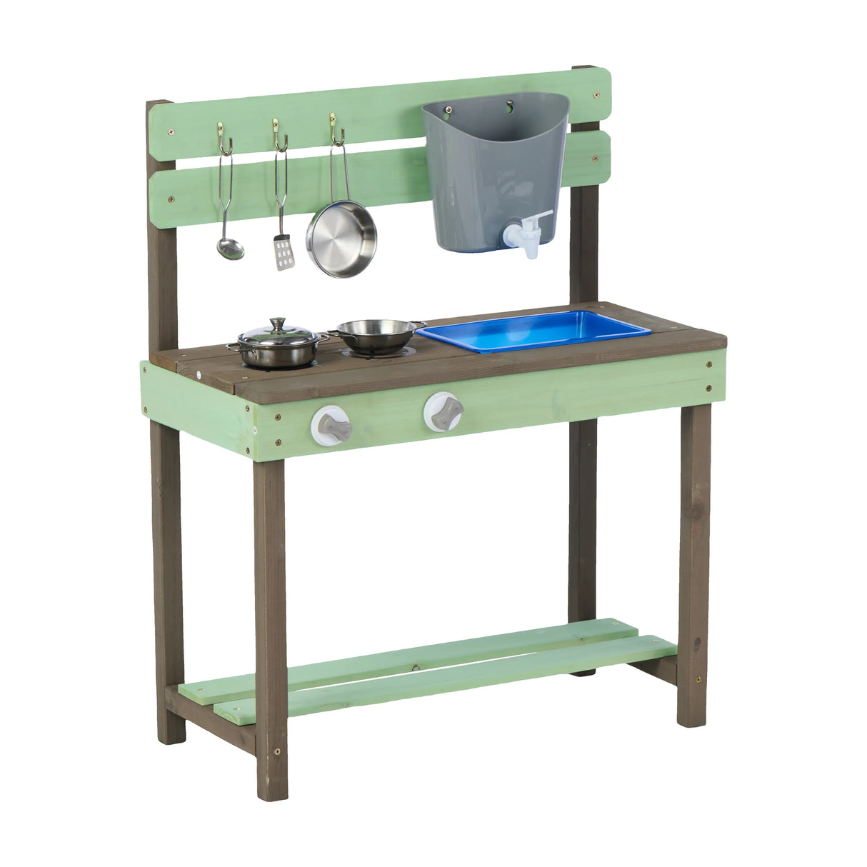 Solid Wood Kids Play Kitchen With Water Play Set - Omega Lifestyles