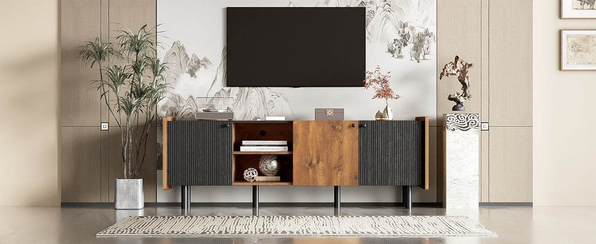 Mid Century Modern TV Stand With Storage Cabinets - Sleep Galleria