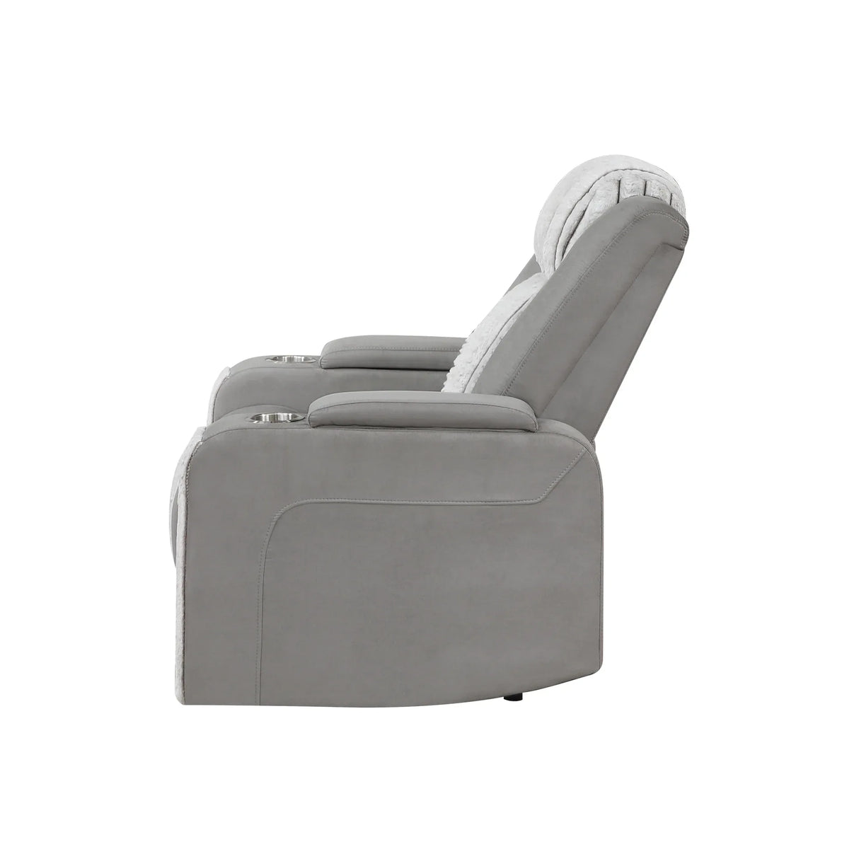 Modern Grey Power Recliner With Power Headrest LED Lighting - Omega Lifestyles
