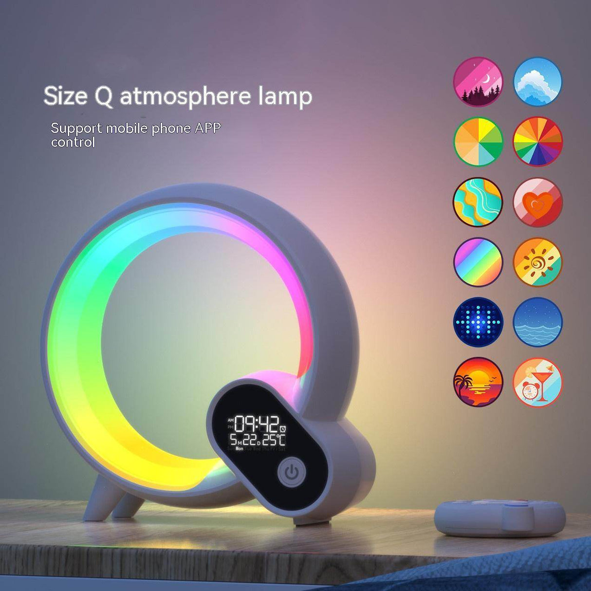 Smart Light Bluetooth Alarm Clock With Colorful Atmosphere Lighting - Sleep Galleria