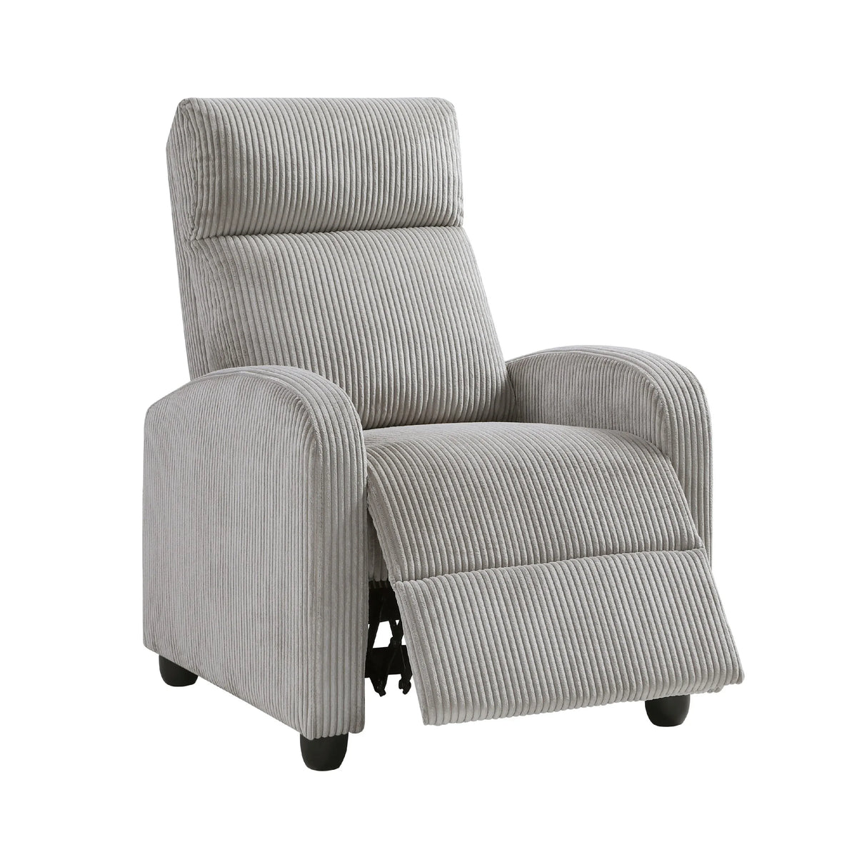 Pary Manual Push Back Reclining Chair Light Gray Corduroy - Omega Lifestyles