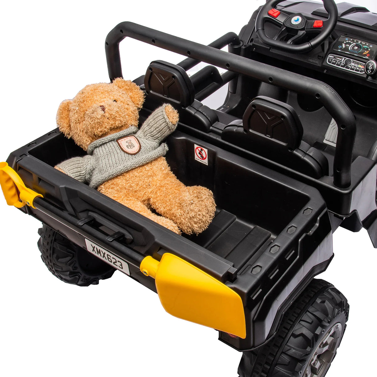 24V Two-Seater Ride On Dump Truck With Remote Control - Omega Lifestyles