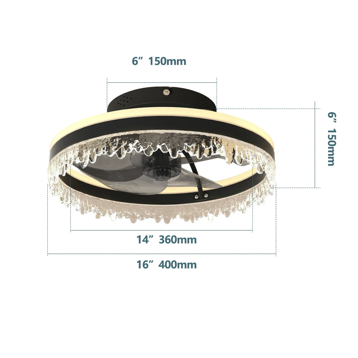 Modern Black LED Ceiling Fan With Dimmable Light - Omega Lifestyles