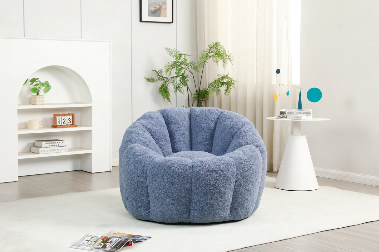 Plush Teddy Foam Bean Bag Chair With Armrests - Omega Lifestyles