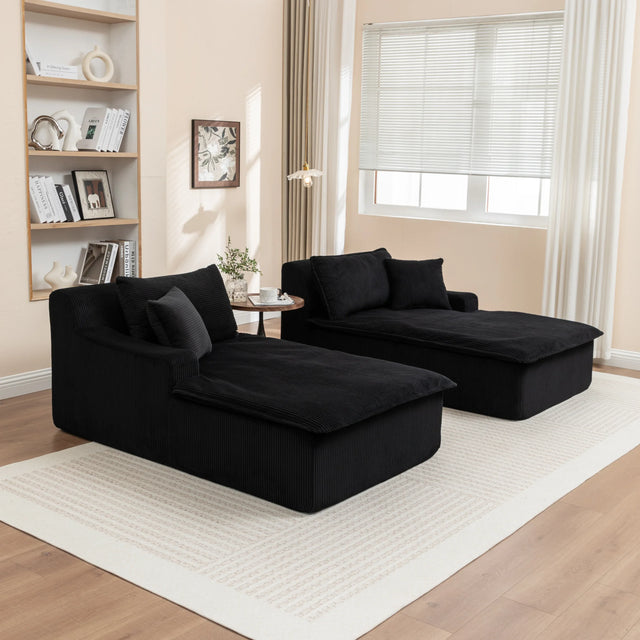 Corduroy Foam Upholstered Chaise Lounge Sleeper Chair - Omega Lifestyles